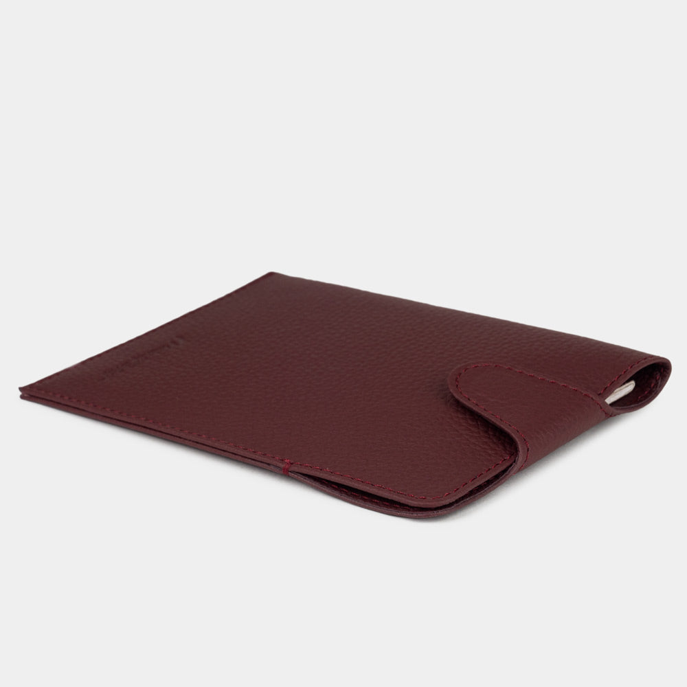 Leather Passport Holder London Bordeaux