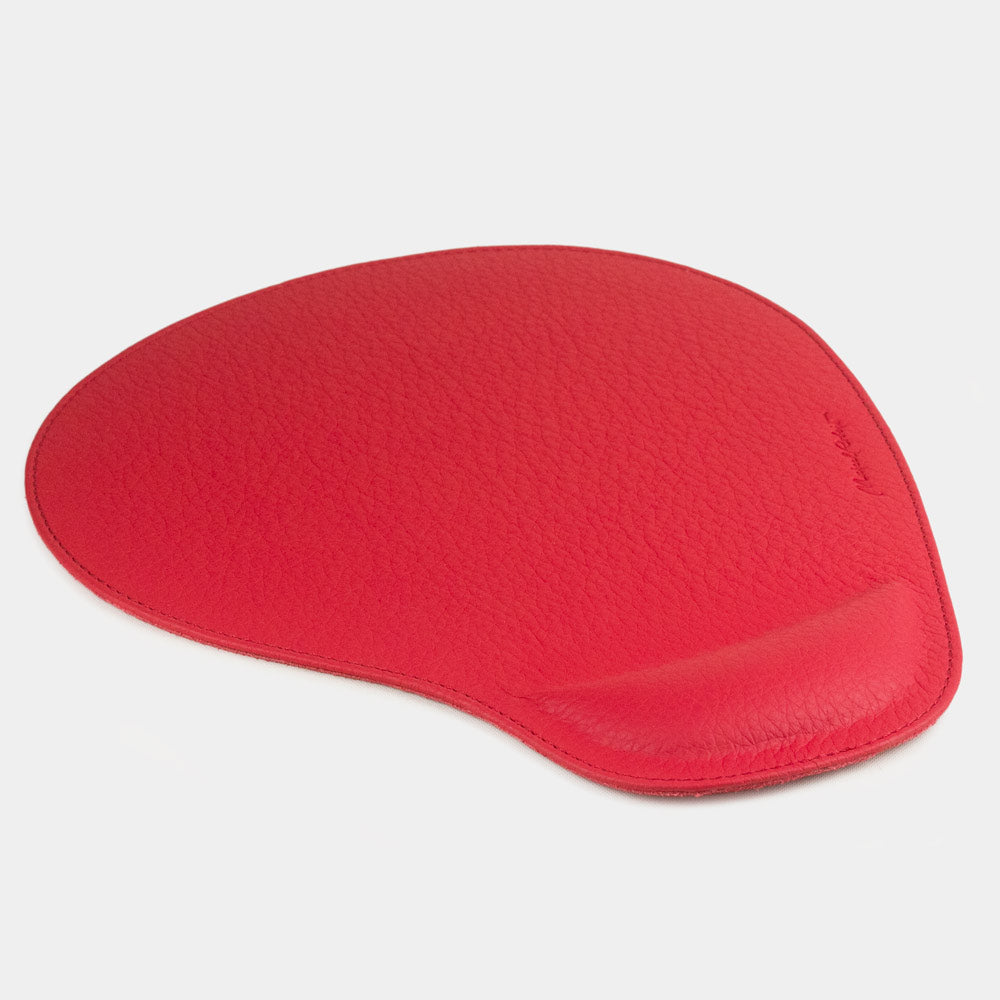 leather mouse pad red