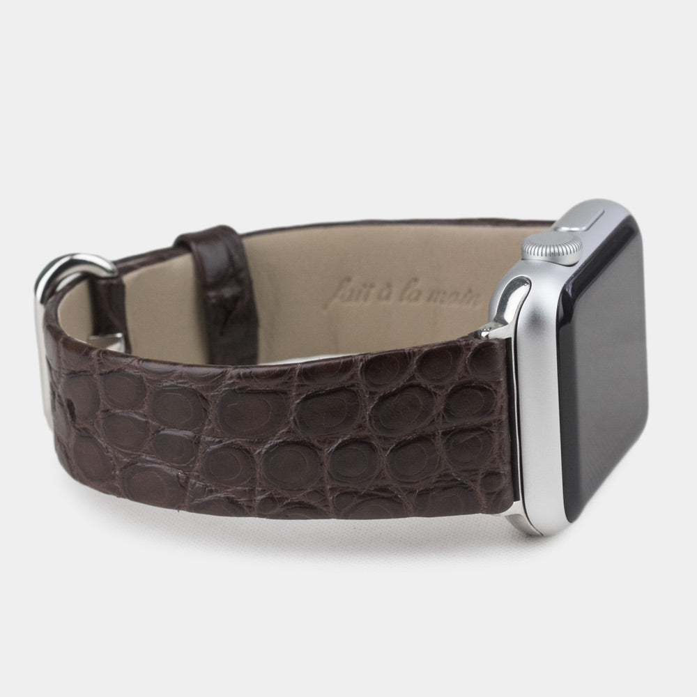 strap apple watch 45 / 46mm alligator chocolate