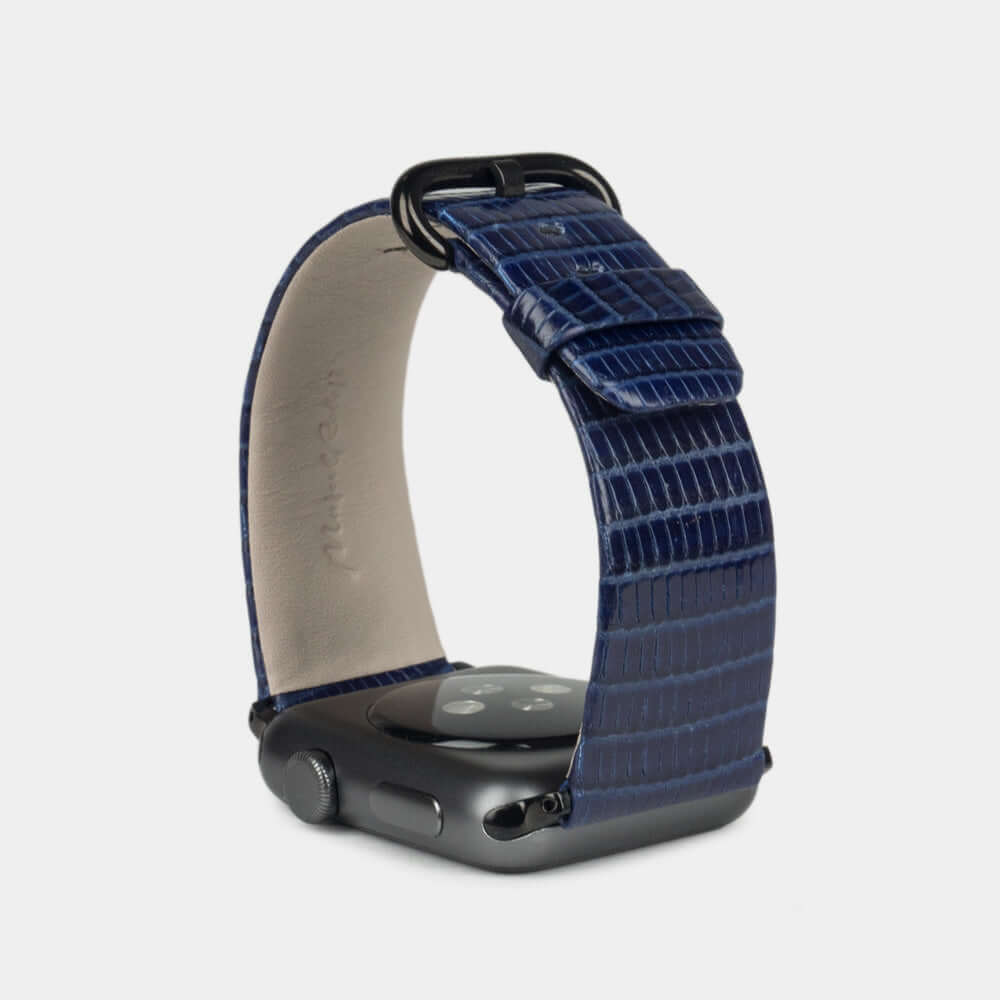 Lizard Strap Apple Watch 45/46mm Blue | Marcel Robert - 4