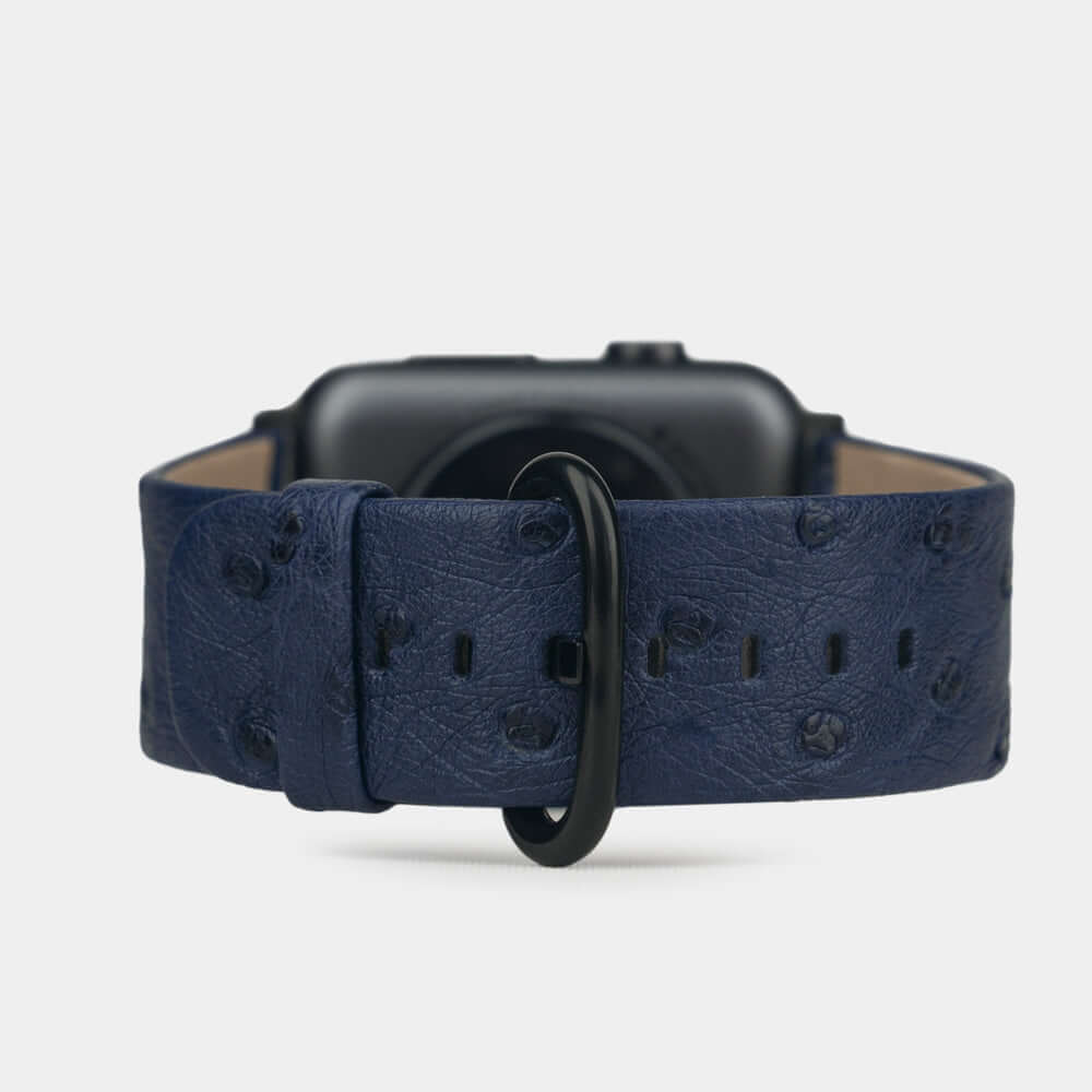 Ostrich Strap Apple Watch 45/46mm Blue | Marcel Robert - 9