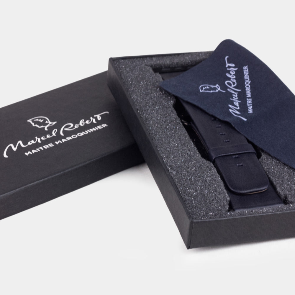 Leather Strap Apple Watch 41/42mm Dark Blue | Marcel Robert - 5