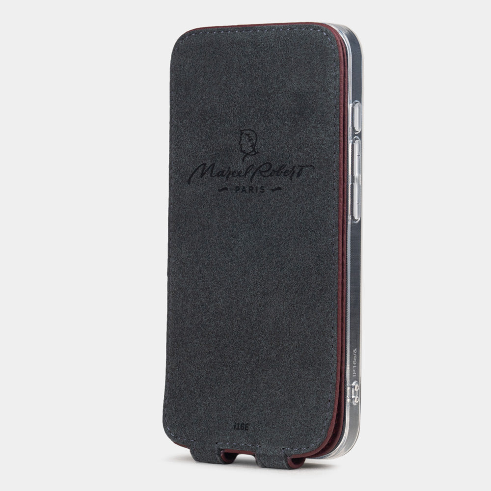 iPhone 16E case exclusive leather bordeaux