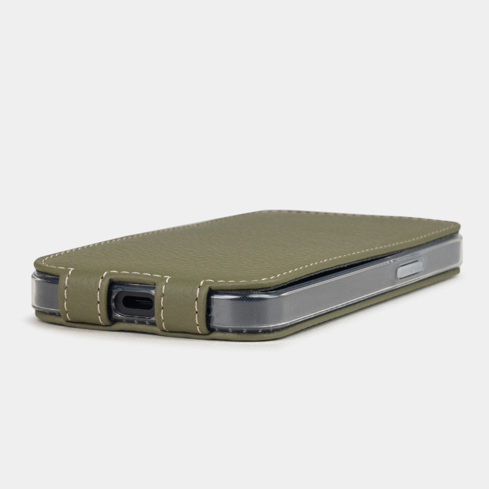 iPhone 16e Green Luxury Leather Flip Case
