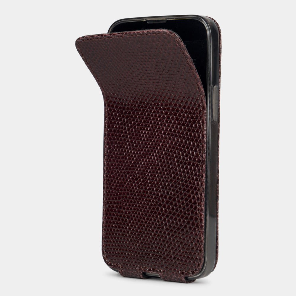 Lizard Leather Case iPhone 13 Pro Max Bordeaux | Marcel Robert - 1