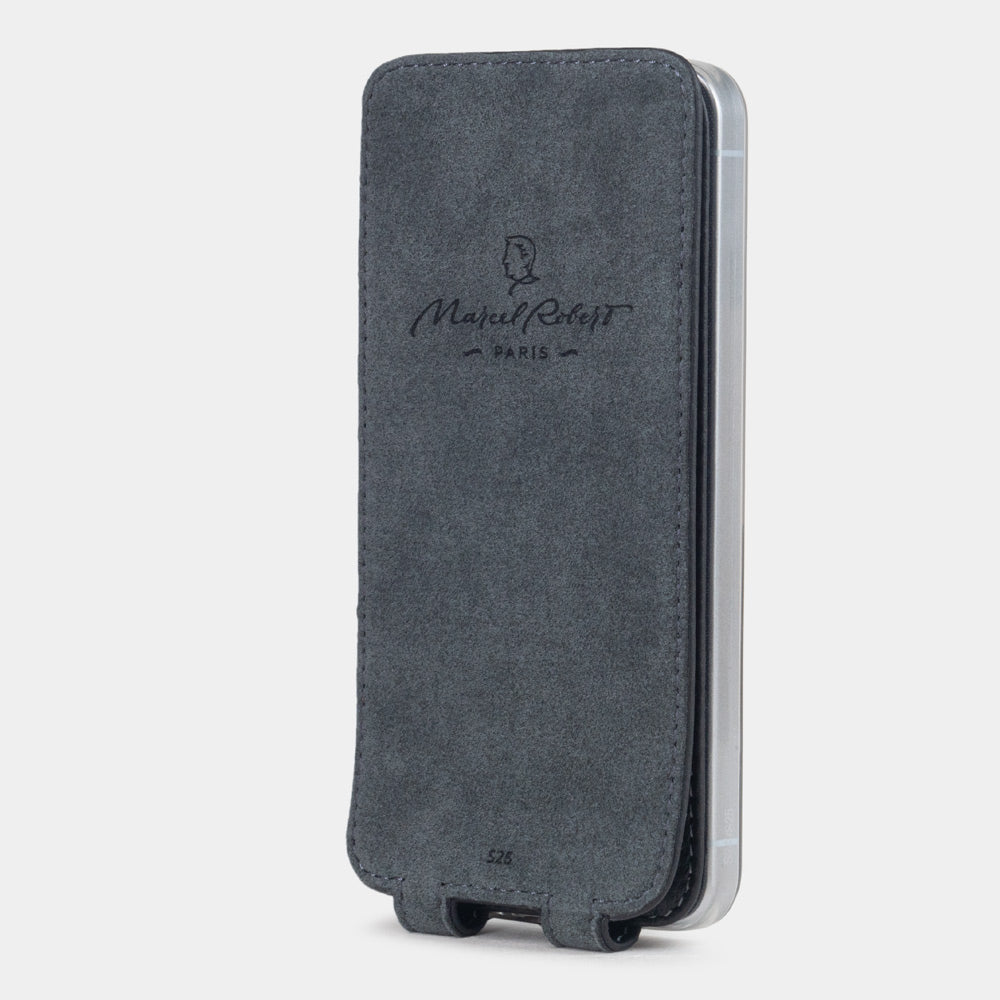 Samsung Galaxy S25 Case – Black Calfskin Leather Flip Cover