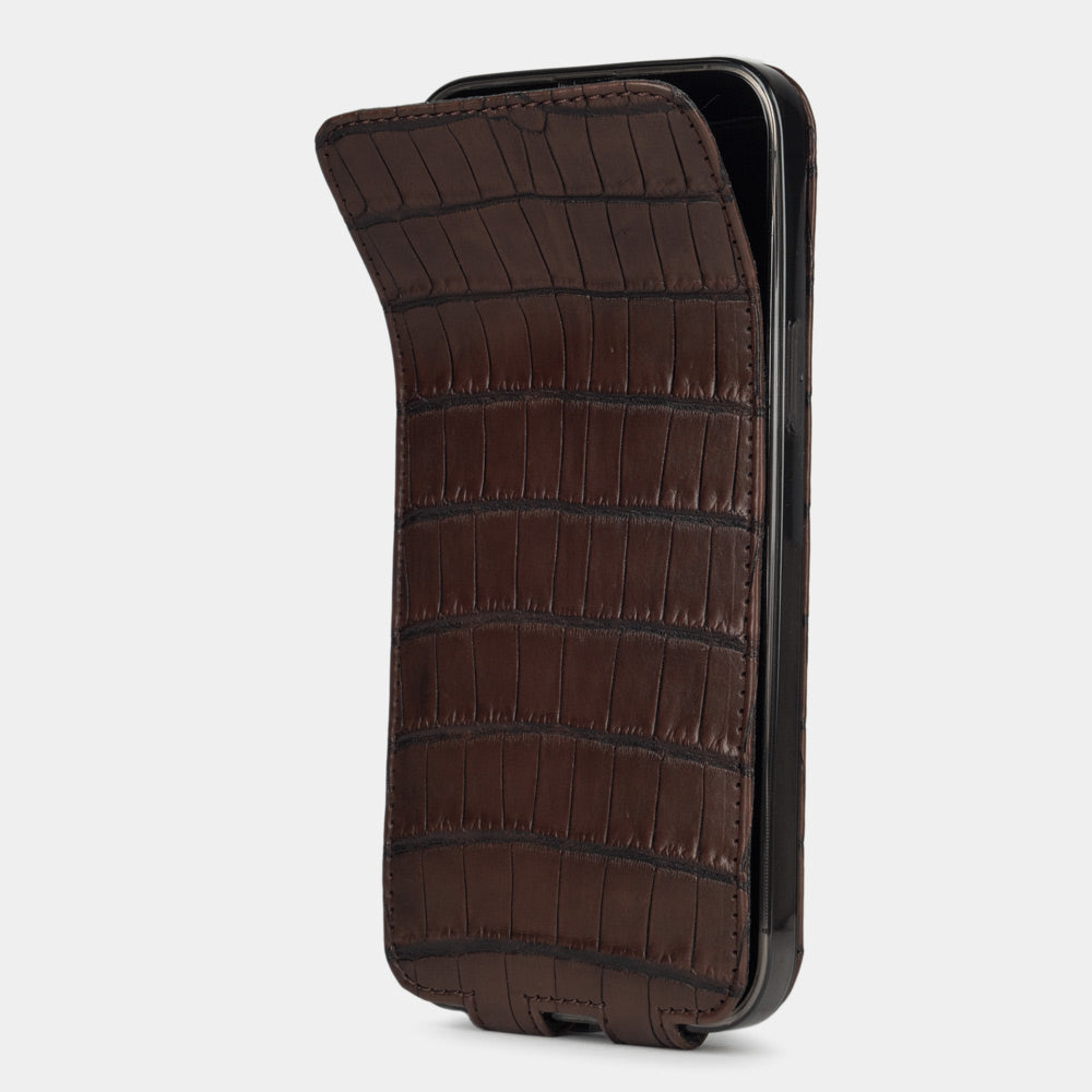 case iPhone 13 Pro alligator brown