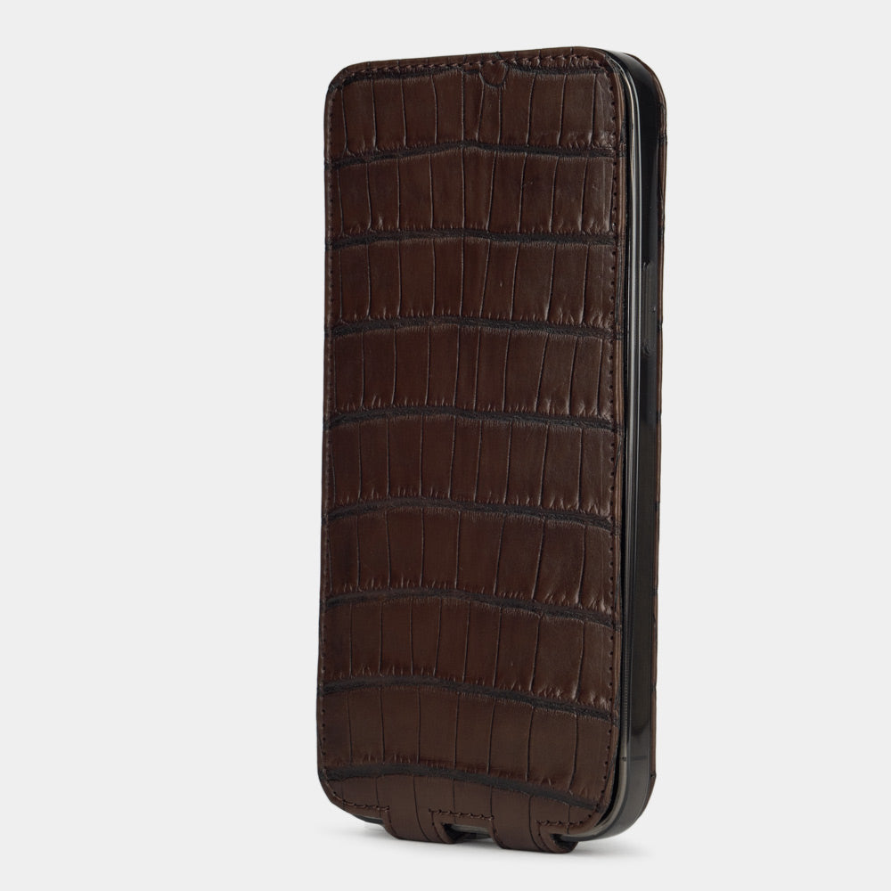 case iPhone 13 Pro alligator brown