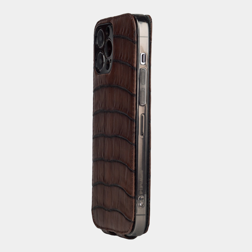 case iPhone 13 Pro alligator brown