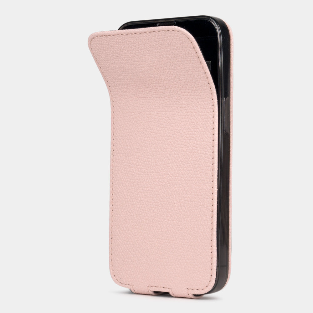 iPhone 15 Pro Max Pink Calfskin Flip Case – MagSafe