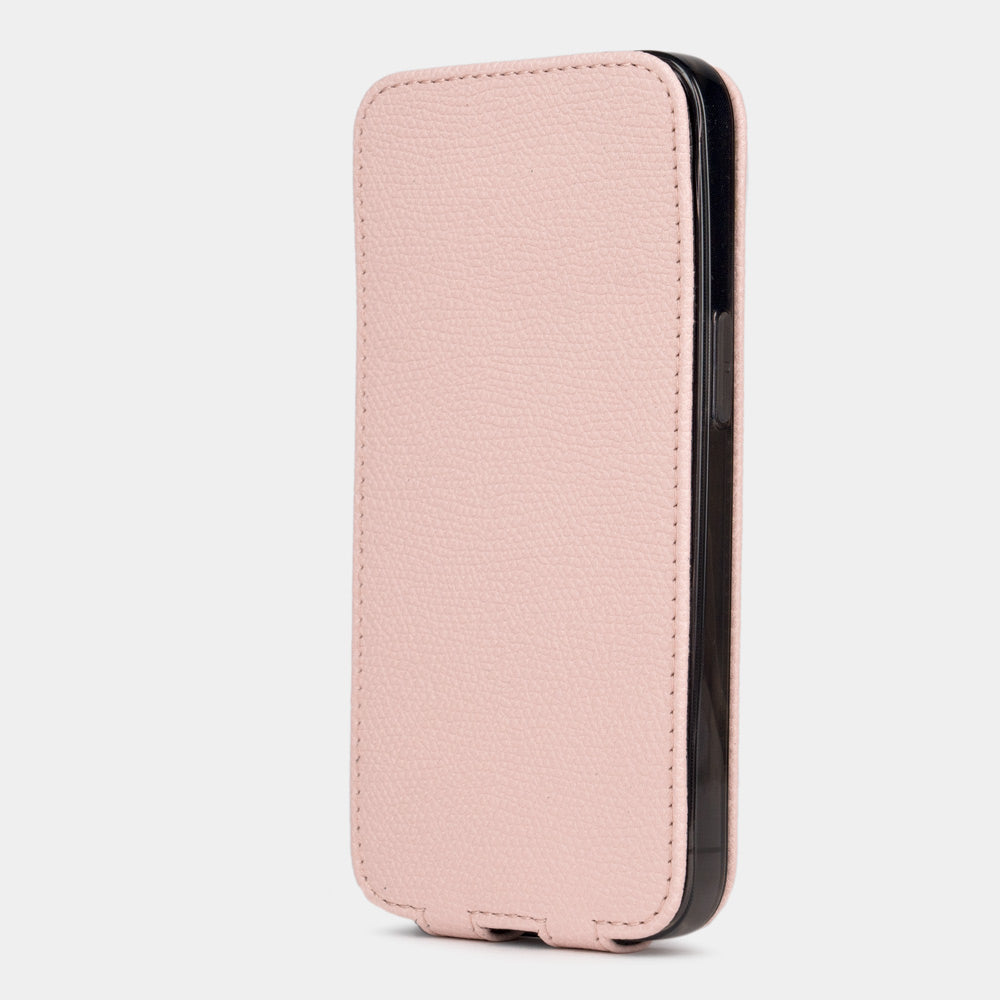 iPhone 15 Pro Max Pink Calfskin Flip Case – MagSafe