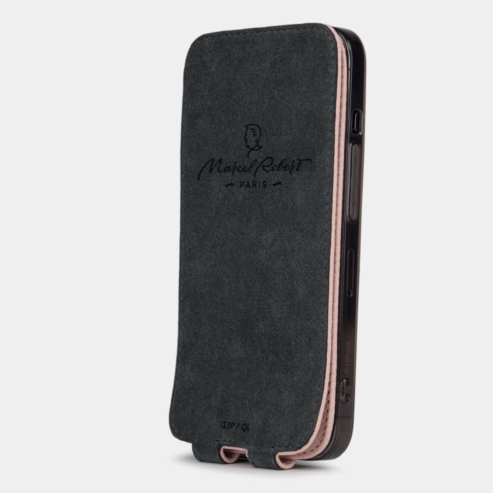 iPhone 15 Pro Max Pink Calfskin Flip Case – MagSafe