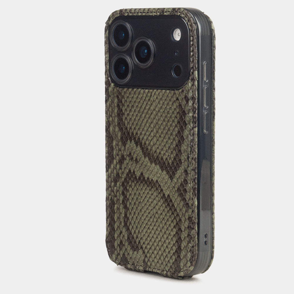 Green Python Case iPhone 17 Pro Max blue - view from camera side and how the lenses are efficiently protected
