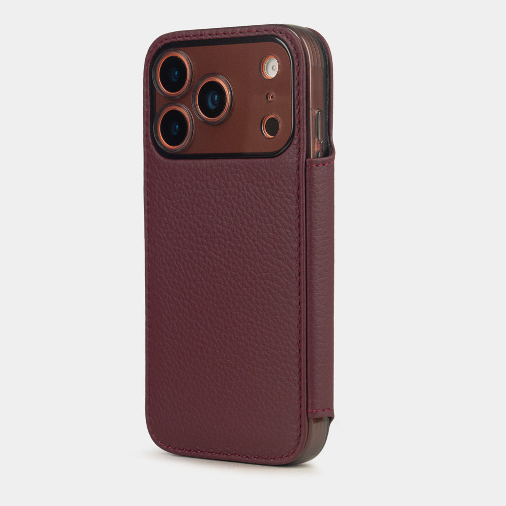 iPhone 17 Pro Max wallet case leather bordeaux