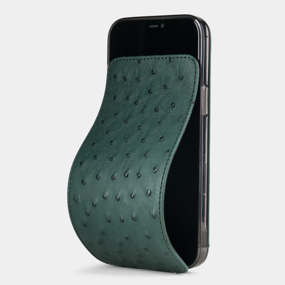 Genuine Ostrich iPhone 12 Pro Max Case Green | Marcel Robert - 0