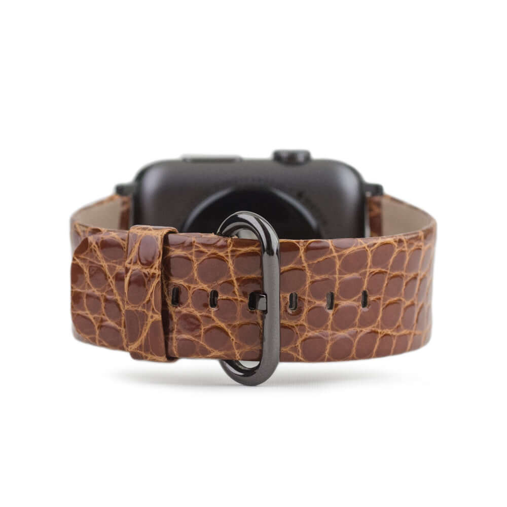 Alligator Shiny Strap Apple Watch 45/46mm Gold | Marcel Robert - 12