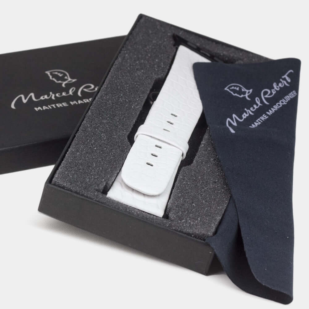 strap apple watch 41 / 42mm alligator white | Marcel Robert