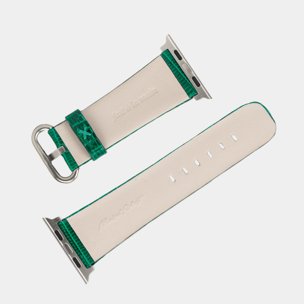 Luxury Lizard Strap Apple Watch 41/42mm Green | Marcel Robert - 7