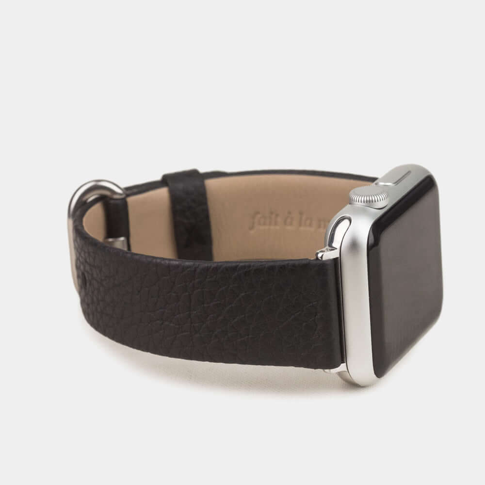 strap apple watch 41 / 42mm black grained | Marcel Robert