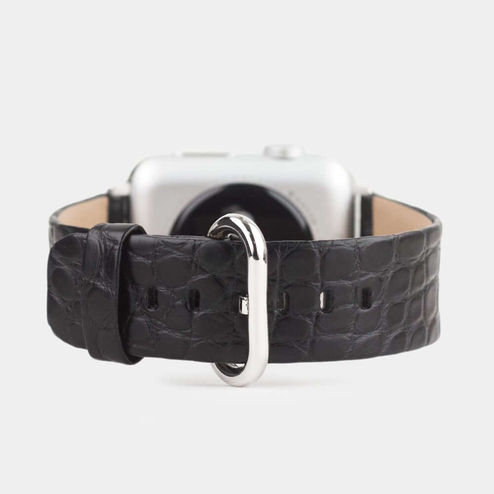 Exclusive Alligator Strap Apple Watch 45/46mm Black | Marcel Robert - 0