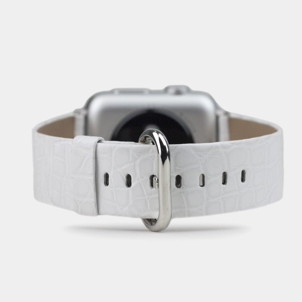 White Alligator Strap Apple Watch 41/42mm | Marcel Robert - 0