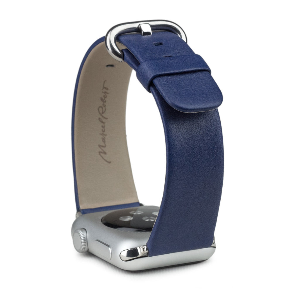 Leather Strap Apple Watch 45/46mm Royal Blue | Marcel Robert - 1