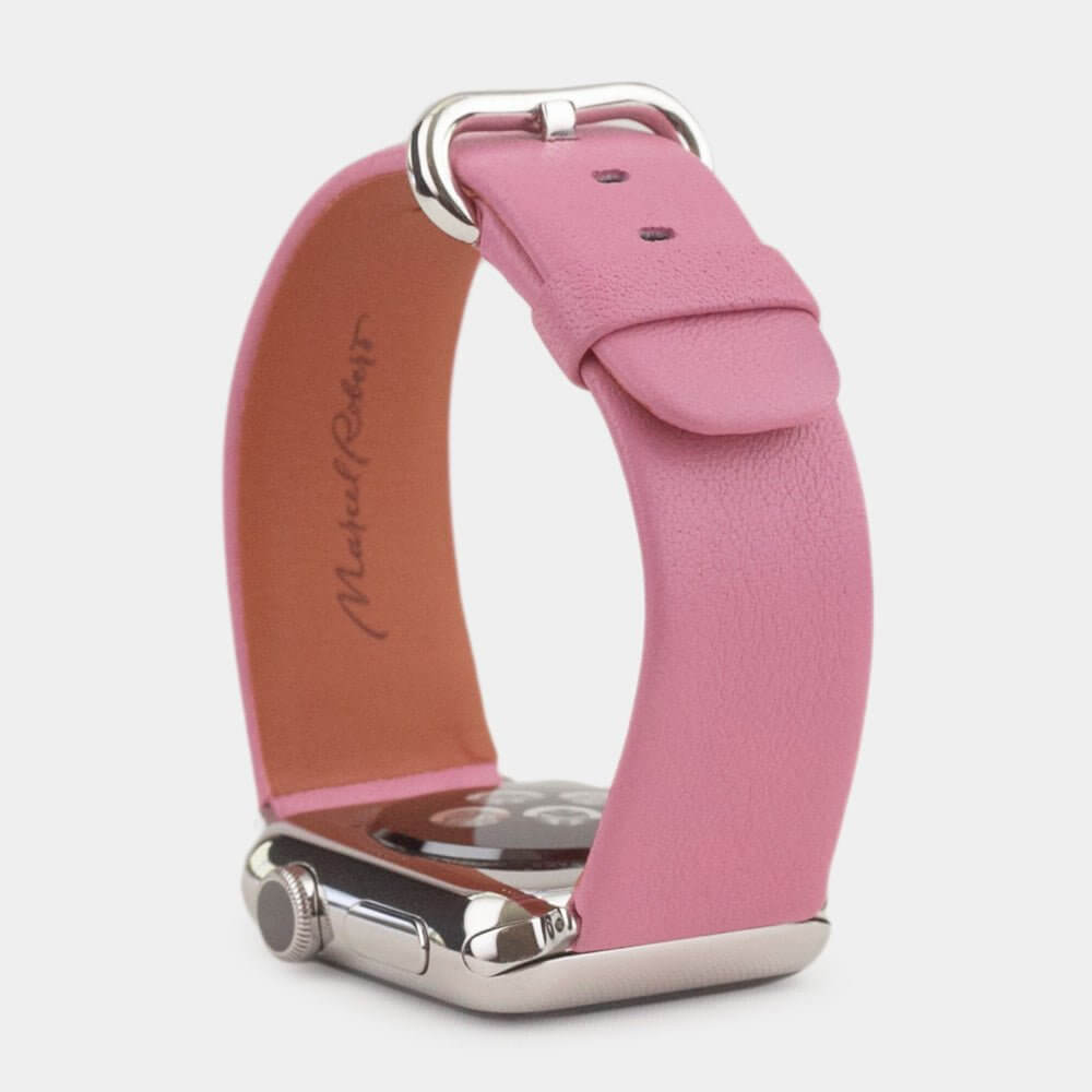 Premium Leather Strap Apple Watch 45/46mm Pink | Marcel Robert - 11
