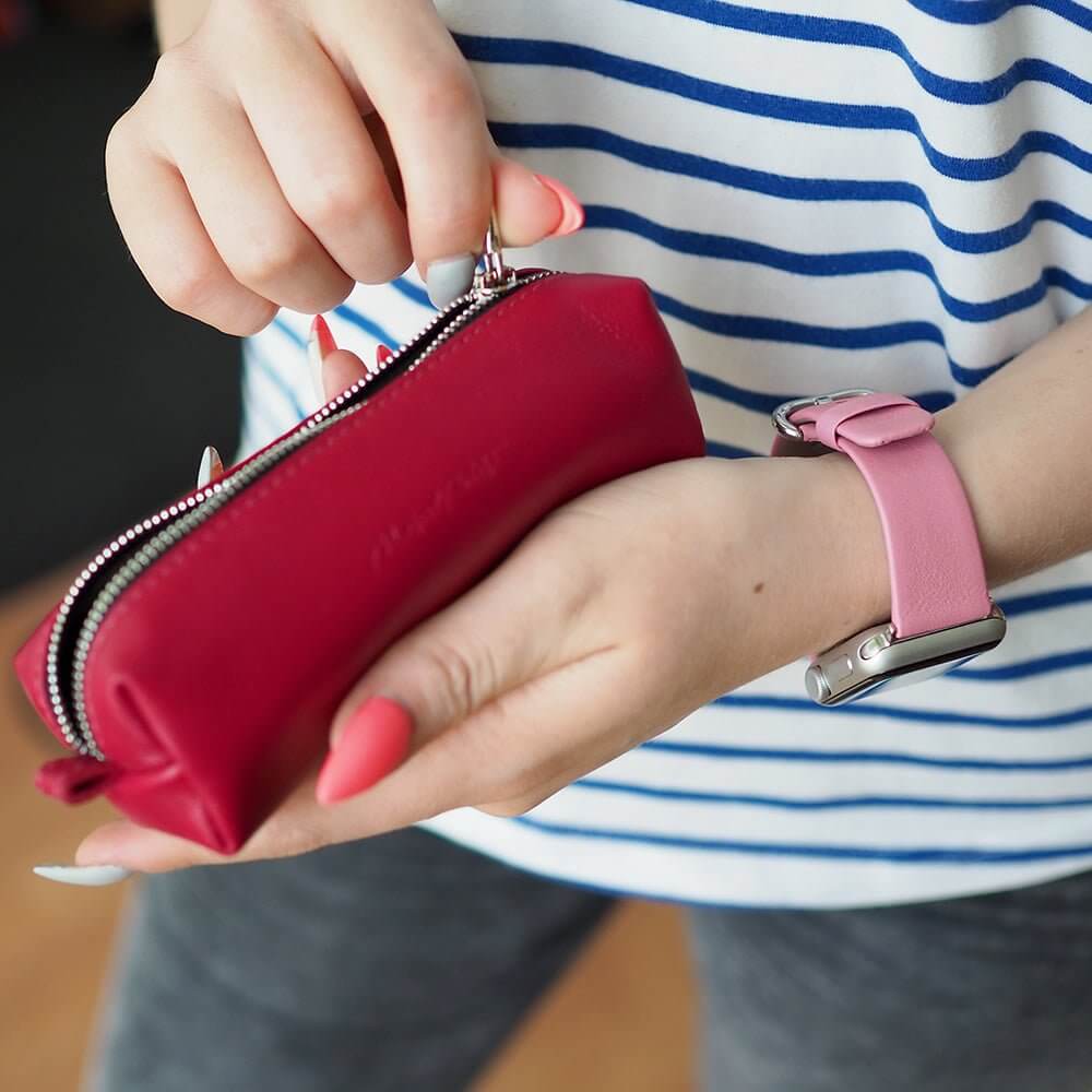 Premium Leather Strap Apple Watch 45/46mm Pink | Marcel Robert - 10