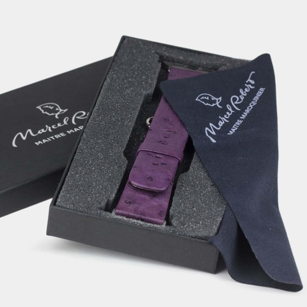 Ostrich Strap Apple Watch 45/46mm Purple | Marcel Robert - 2