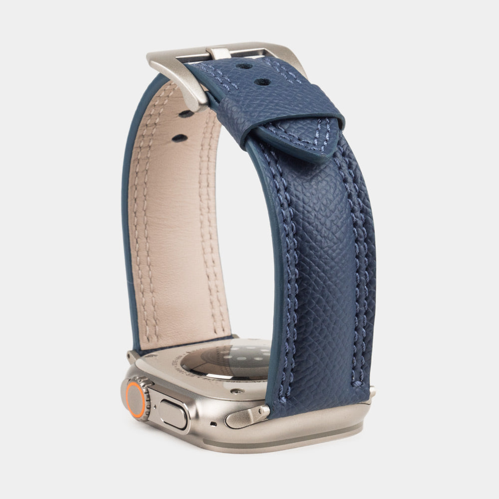 Premium Leather Strap Apple Watch Ultra Blue | Marcel Robert - 4
