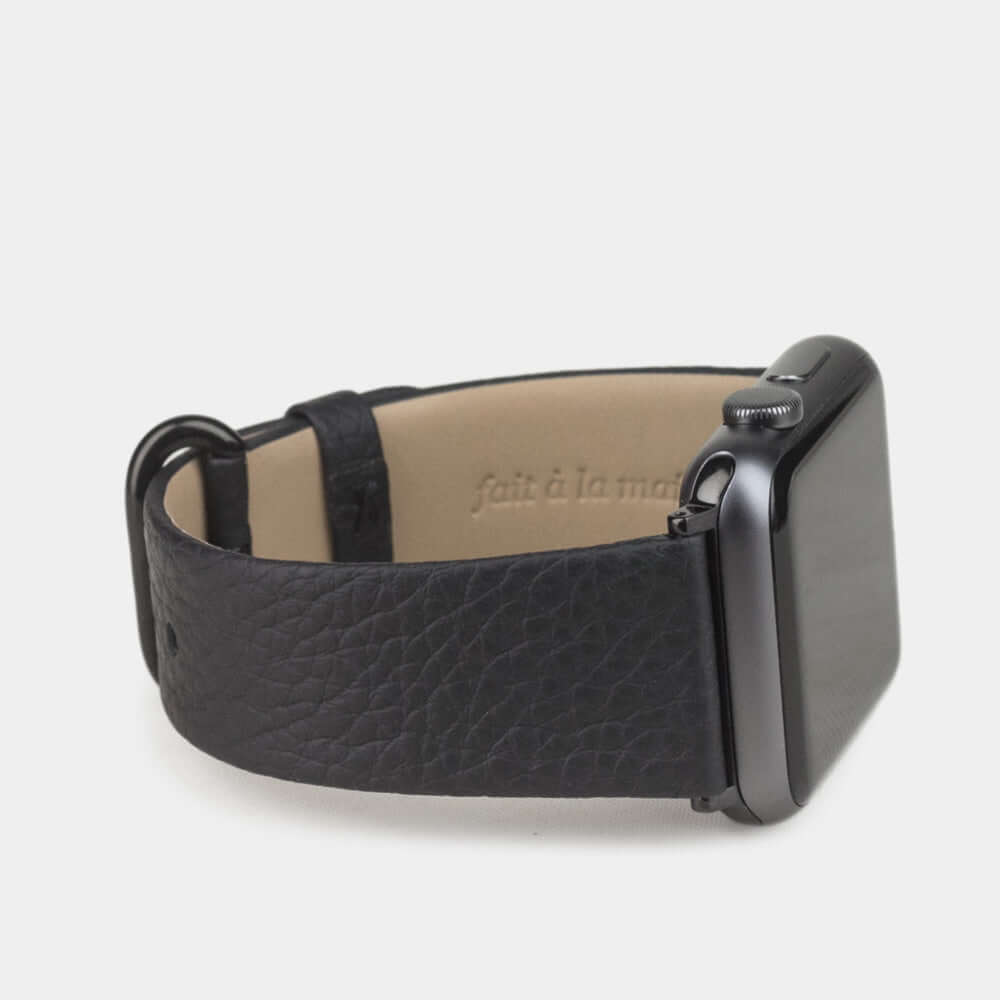 strap apple watch 41 / 42mm black grained | Marcel Robert