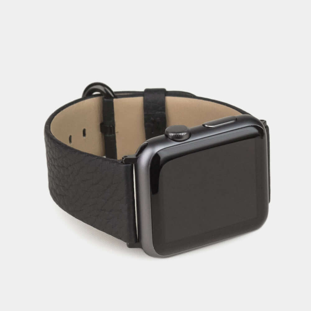 Leather Strap Apple Watch 45/46mm Black grained | Marcel Robert - 9