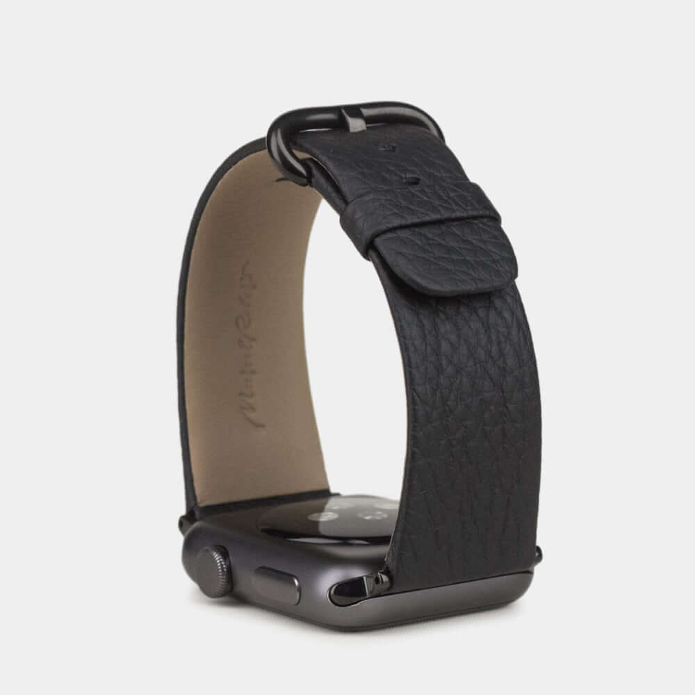 strap apple watch 41 / 42mm black grained | Marcel Robert