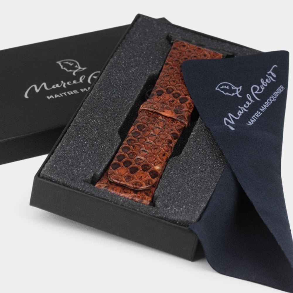 Gold Python Leather Strap Apple Watch 41/42mm |Marcel Robert - 12