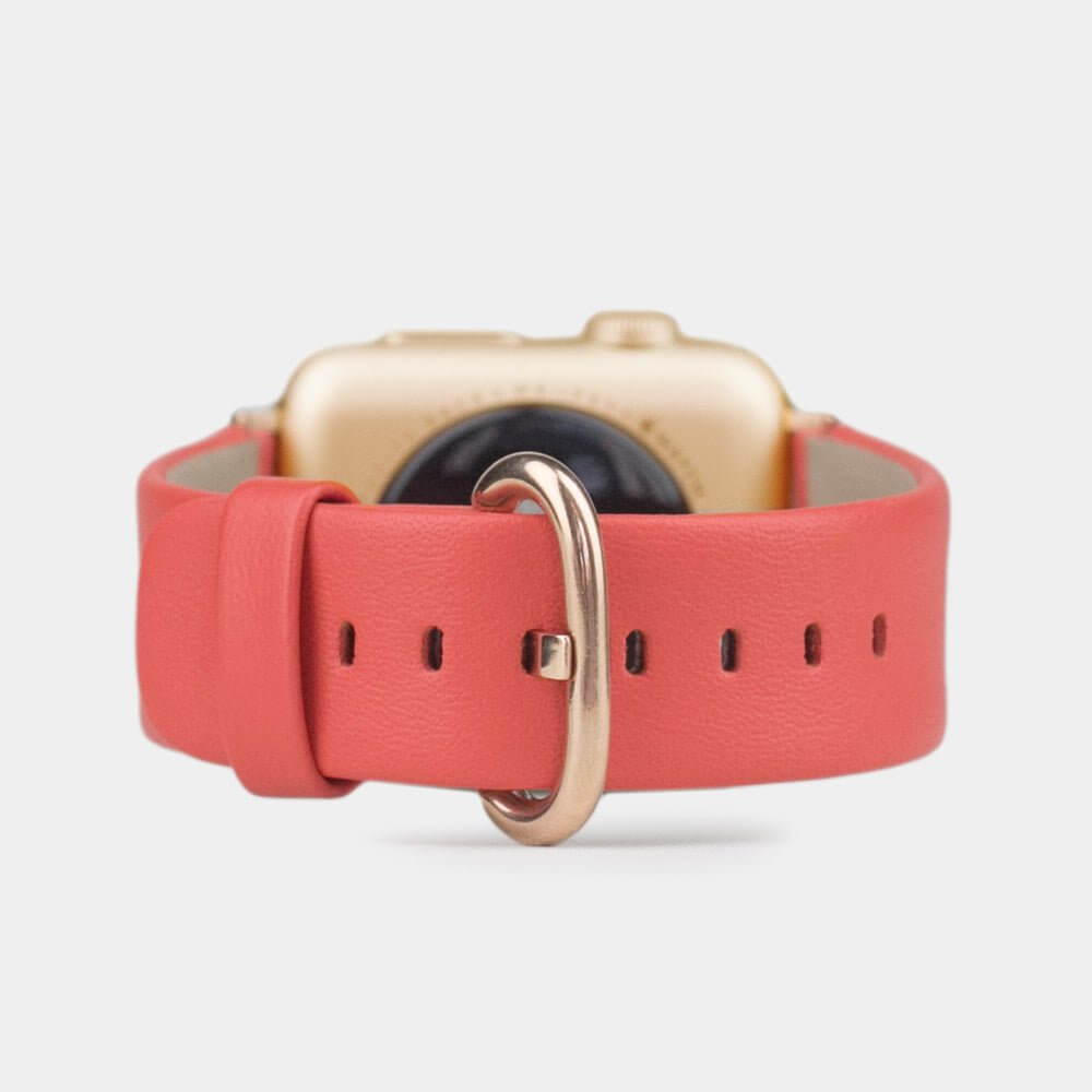 Calfskin Strap Apple Watch 45/46mm Red Coral | Marcel Robert - 13