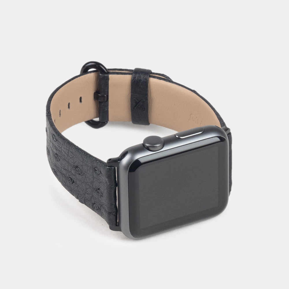 ostrich black strap apple watch 41 / 42mm