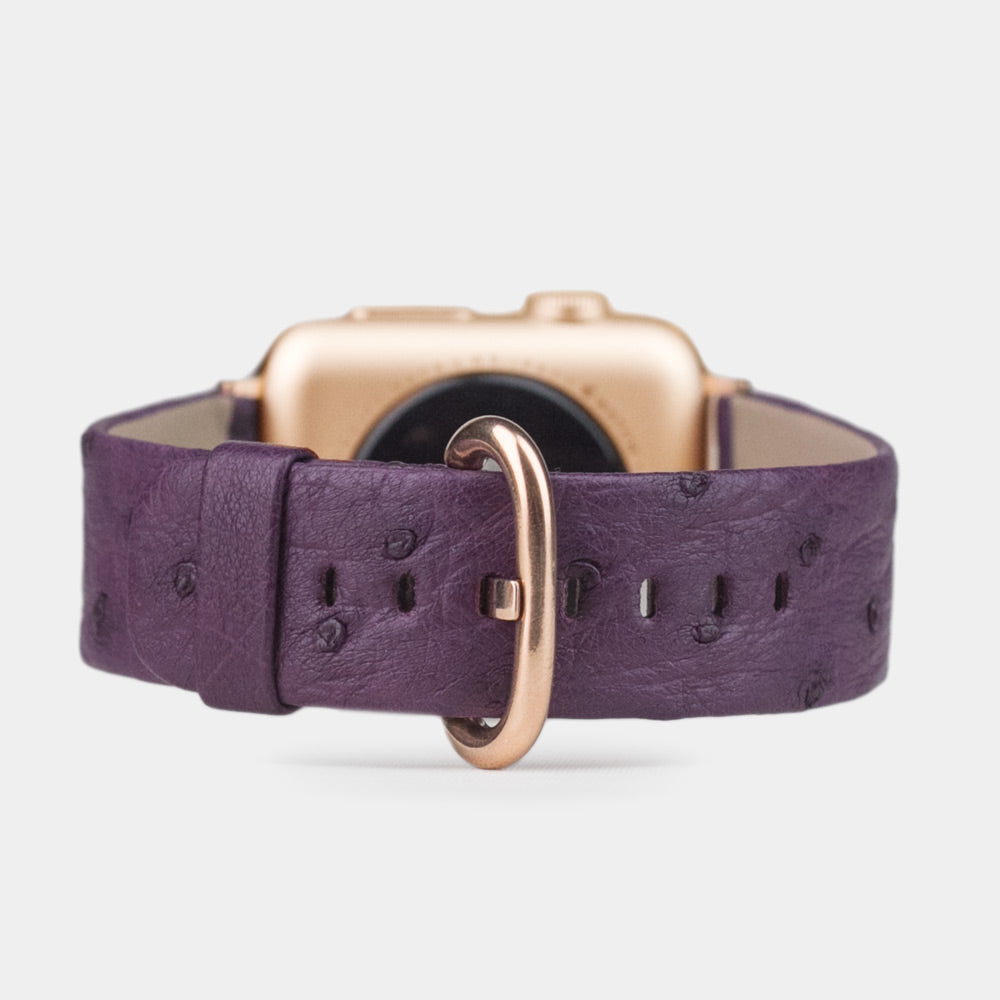 Ostrich Strap Apple Watch 41/42mm Purple | Marcel Robert - 11