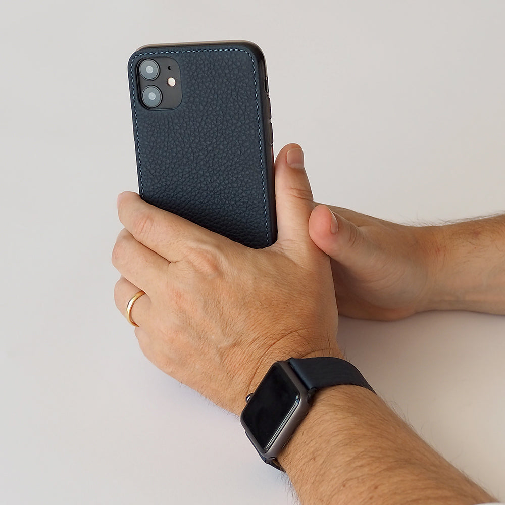 iPhone 11 Blue Leather Flip Case – Magnetic Cover