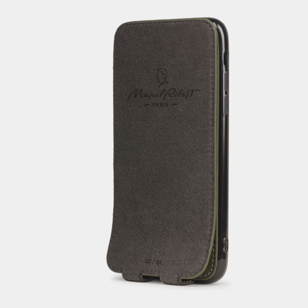 iPhone 11 Green Leather Flip Case – Magnetic Cover