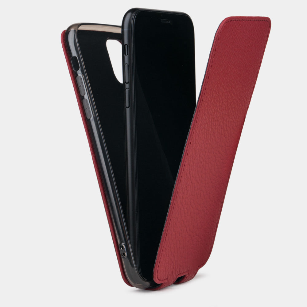 iPhone 11 Cherry Leather Flip Case – Magnetic Cover