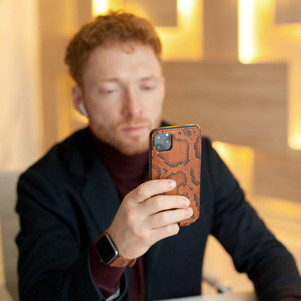 iPhone 11 Pro Max Gold Python Flip Case – Exotic Leather