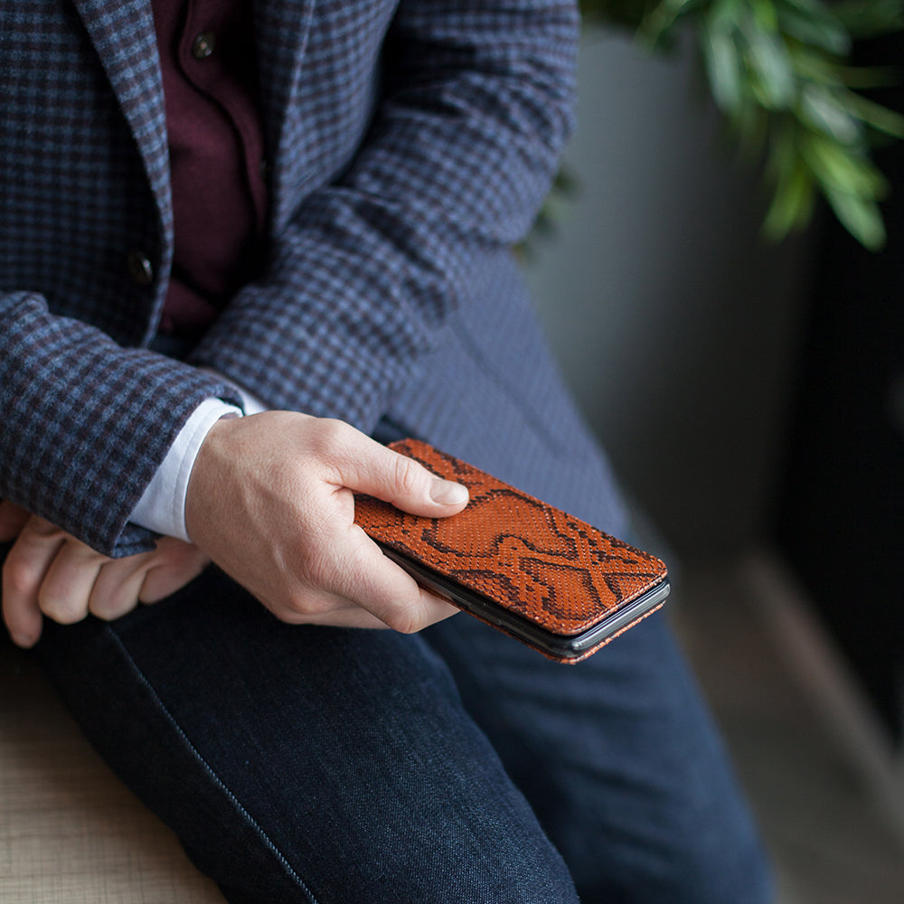 iPhone 11 Pro Max Gold Python Flip Case – Exotic Leather