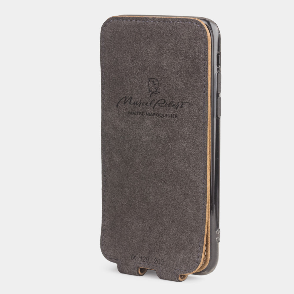 iPhone X Vintage Tan Leather Flip Case – Magnetic