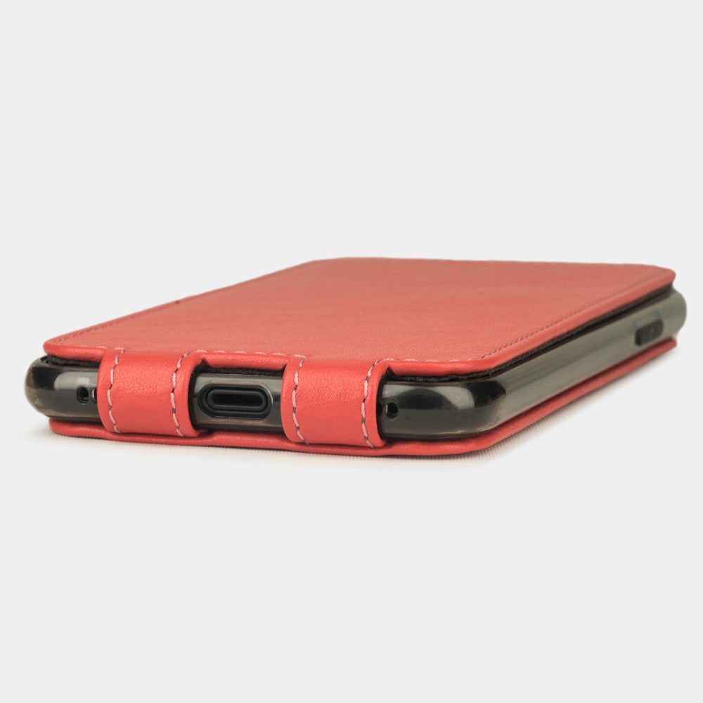 Red Coral Leather iPhone X Case