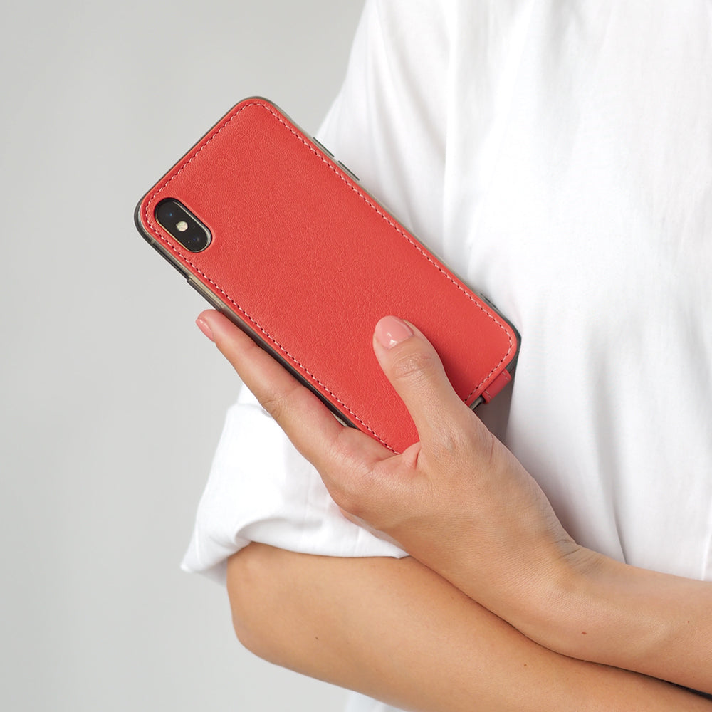 Red Coral Leather iPhone X Case