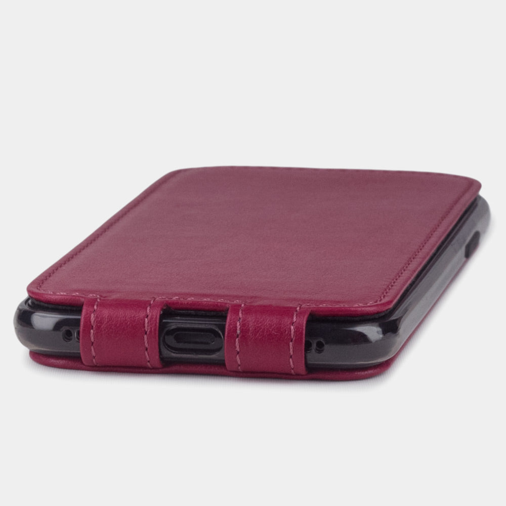 Fuchsia Leather iPhone X Case