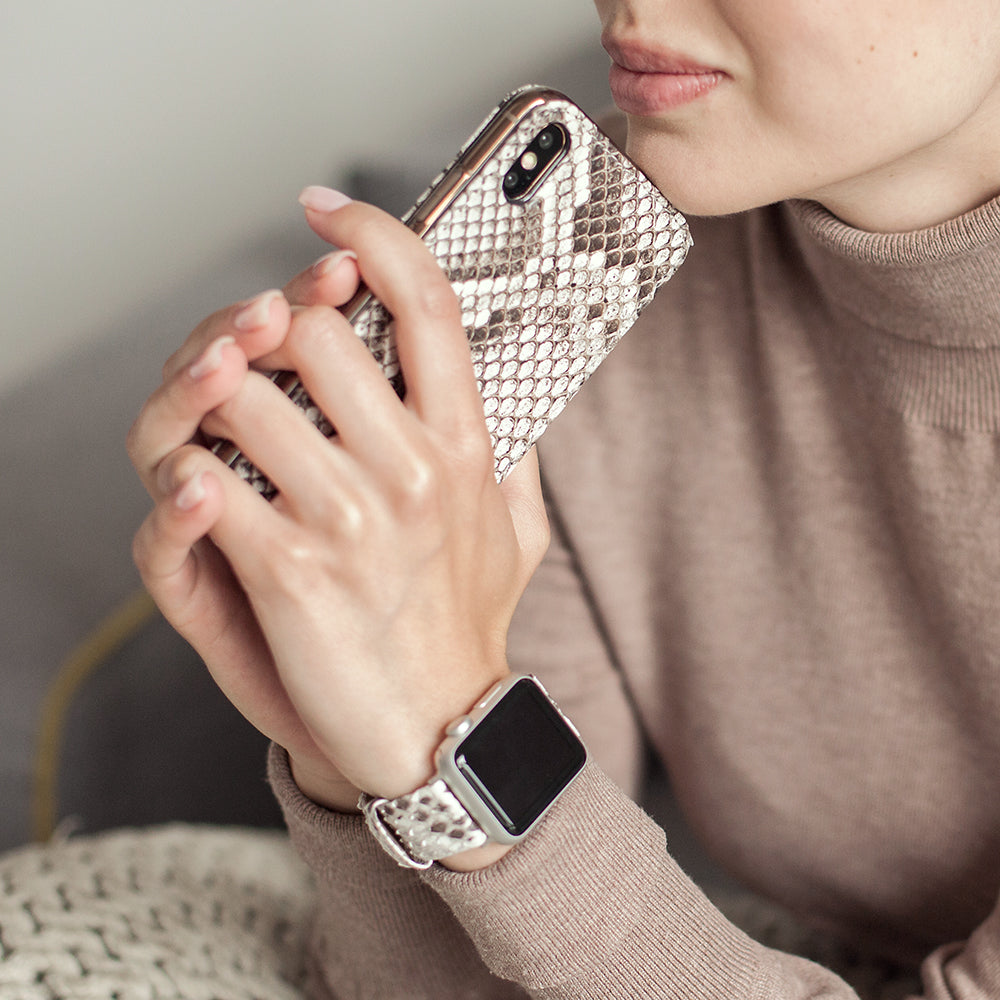 iPhone X Natural Python Flip Case – Exotic Leather