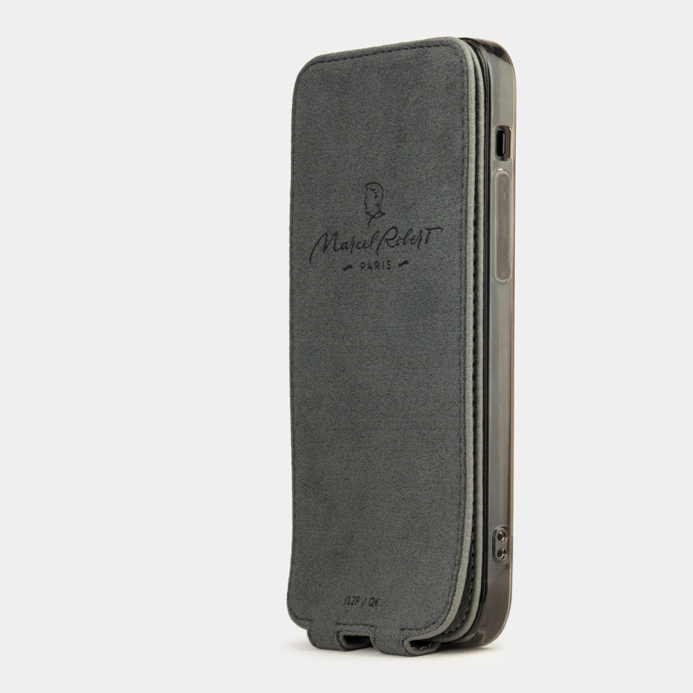 Premium Leather Case iPhone 12 Pro Grey | Marcel Robert - 1
