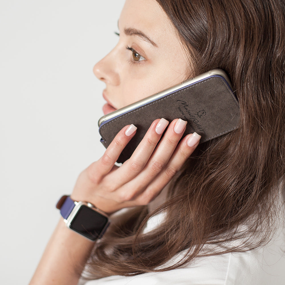 Purple Leather iPhone SE Case