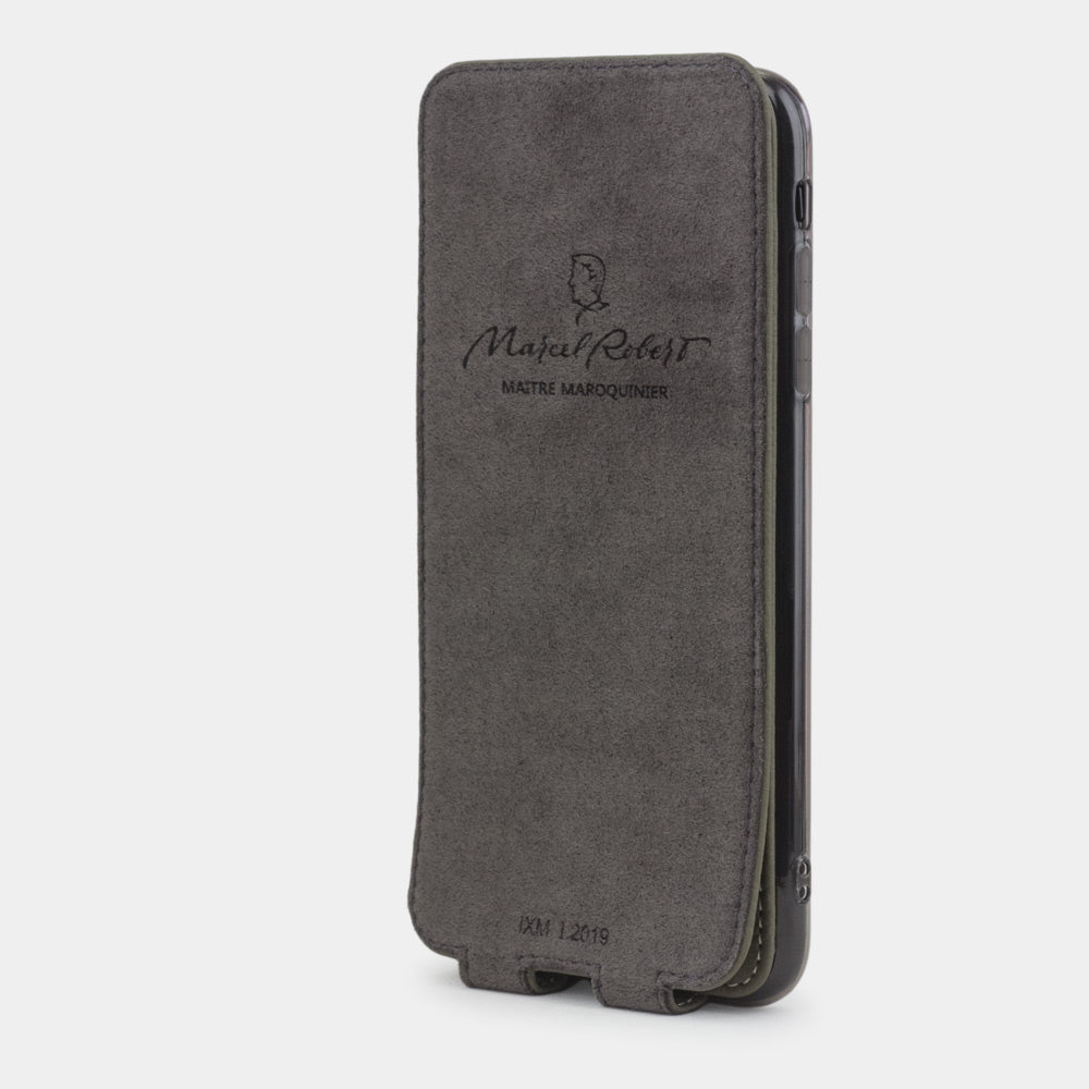 iPhone XS Max Green Leather Flip Case – Magnetic Cover